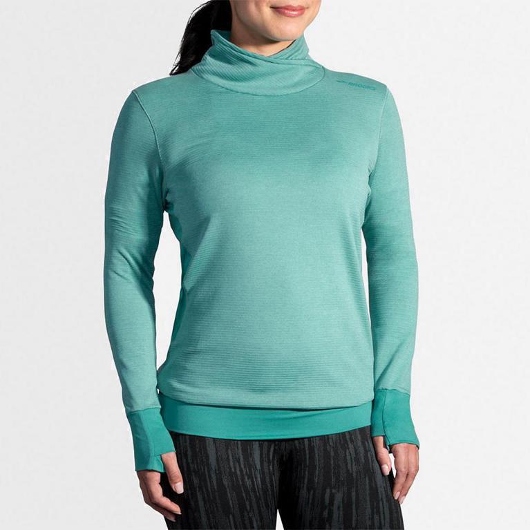 Brooks Notch Thermal Hardloopshirts Met Lange voor Dames Groen (PTFJV-8391)